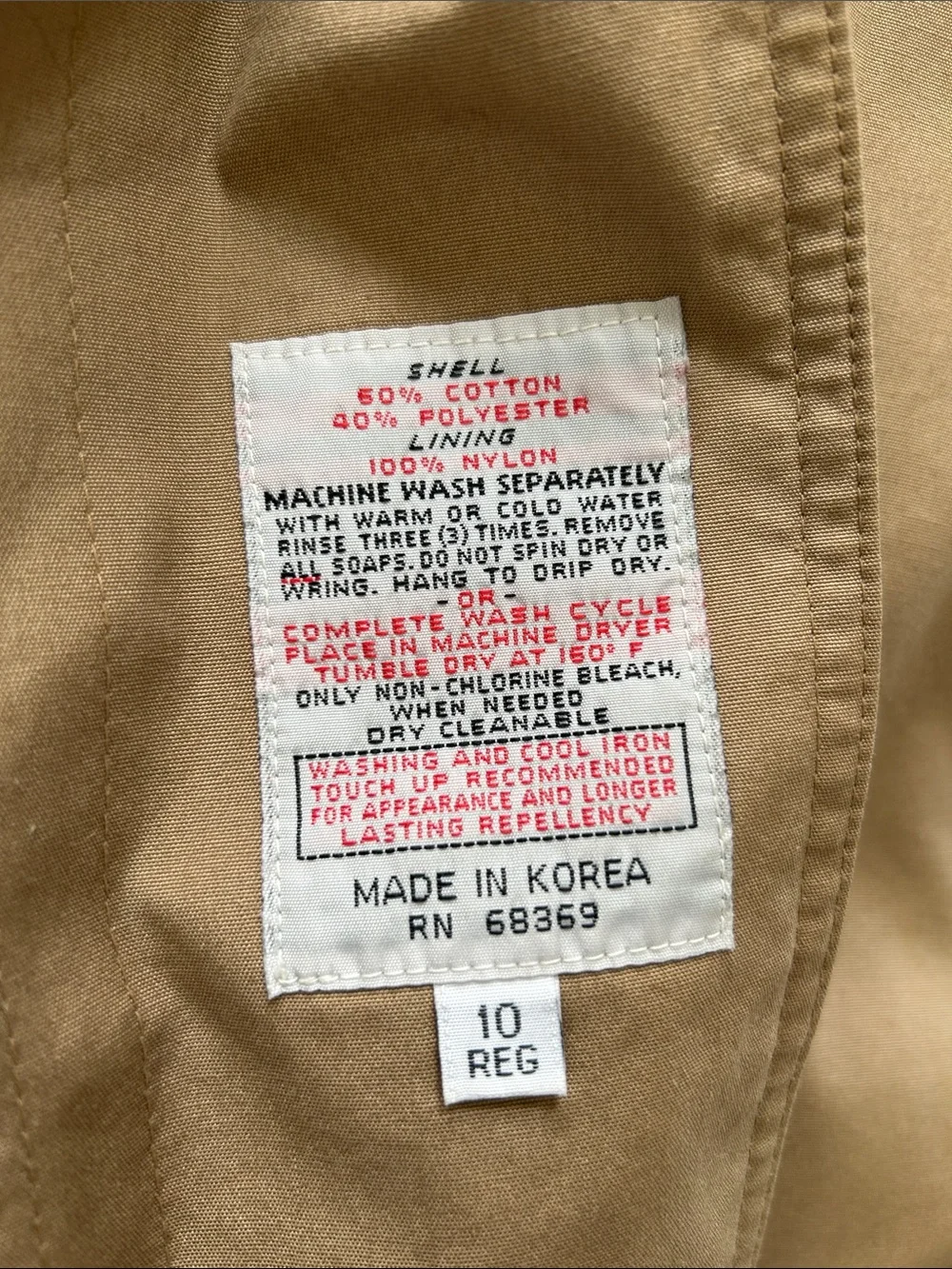 Women’s Size 10 Vintage London Fog Beige/Tan Classic Trench Coat with Belt - Picture 16 of 16